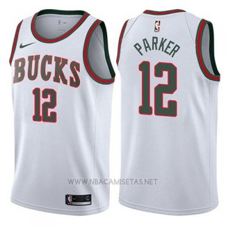 Camiseta Milwaukee Bucks Jabari Parker NO 12 Return To The Mecca Classic 2017-18 Blanco