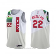 Camiseta Milwaukee Bucks Khris Middleton NO 22 Earned Blanco