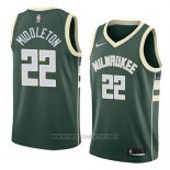 Camiseta Milwaukee Bucks Khris Middleton NO 22 Icon 2018 Verde