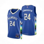 Camiseta Milwaukee Bucks Pat Connaughton NO 24 Ciudad 2022-23 Azul