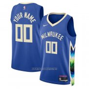 Camiseta Milwaukee Bucks Personalizada Ciudad 2022-23 Azul