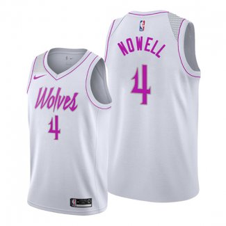 Camiseta Minnesota Timberwolves Jaylen Nowell NO 4 Earned Blanco