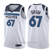 Camiseta Minnesota Timberwolves Taj Gibson NO 67 Association 2017-18 Blanco