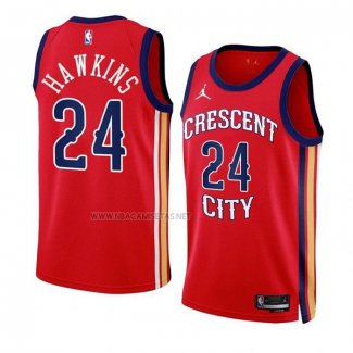 Camiseta New Orleans Pelicans Jordan Hawkins NO 24 Statement 2023-24 Rojo