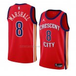 Camiseta New Orleans Pelicans Naji Marshall NO 8 Statement 2023-24 Rojo