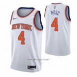 Camiseta New York Knicks Derrick Rose NO 4 Association Blanco