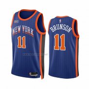 Camiseta New York Knicks Jalen Brunson NO 11 Ciudad 2023-24 Azul