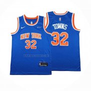 Camiseta New York Knicks Karl-Anthony Towns NO 32 Icon 2024-25 Azul