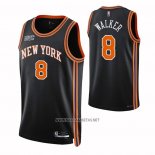 Camiseta New York Knicks Kemba Walker NO 8 Ciudad 2021-22 Negro