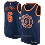 Camiseta New York Knicks Porzingis NO 6 Ciudad 2017-18 Azul