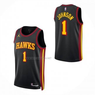 Camiseta Nino Atlanta Hawks Jalen Johnson NO 1 Statement 2026-27 Negro