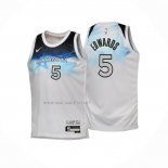 Camiseta Nino Minnesota Timberwolves Anthony Edwards NO 5 Ciudad 2024-25 Blanco