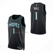 Camiseta Nino Minnesota Timberwolves Lamelo Ball NO 1 Statement 2026-27 Negro