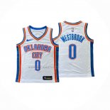 Camiseta Nino Oklahoma City Thunder Russell Westbrook NO 0 Association 2024-25 Blanco