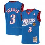 Camiseta Nino Philadelphia 76ers Allen Iverson NO 3 Mitchell & Ness 1999-00 Azul