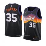 Camiseta Nino Phoenix Suns Kevin Durant NO 35 Ciudad 2020-21 Negro