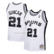 Camiseta Nino San Antonio Spurs Tim Duncan NO 21 Mitchell & Ness 1998-99 Blanco