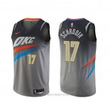 Camiseta Oklahoma City Thunder Dennis Schroder NO 17 Ciudad Gris