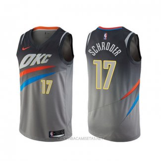 Camiseta Oklahoma City Thunder Dennis Schroder NO 17 Ciudad Gris