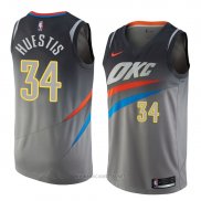 Camiseta Oklahoma City Thunder Josh Huestis NO 34 Ciudad 2018 Gris