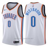Camiseta Oklahoma City Thunder Russell Westbrook NO 0 2017-18 Blanco