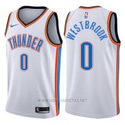 Camiseta Oklahoma City Thunder Russell Westbrook NO 0 2017-18 Blanco