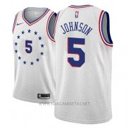 Camiseta Philadelphia 76ers Amir Johnson NO 5 Earned 2018-19 Gris