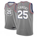 Camiseta Philadelphia 76ers Ben Simmons NO 25 Ciudad 2018-19 Gris