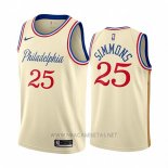 Camiseta Philadelphia 76ers Ben Simmons NO 25 Ciudad 2019-20 Cream