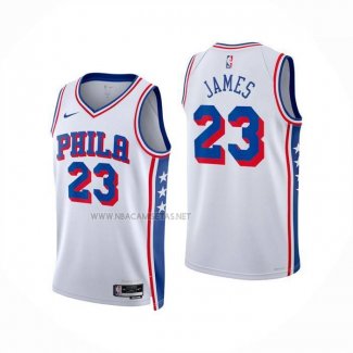 Camiseta Philadelphia 76ers LeBron James NO 23 Association 2025-26 Blanco