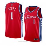 Camiseta Philadelphia 76ers Mike Scott NO 1 Statement 2018 Rojo