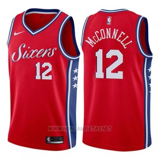 Camiseta Philadelphia 76ers T.j. McConnell NO 12 Statement 2017-18 Rojo