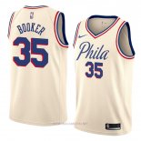 Camiseta Philadelphia 76ers Trevor Booker NO 35 Ciudad 2018 Crema