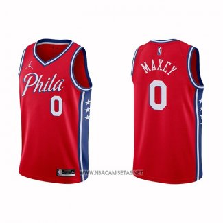 Camiseta Philadelphia 76ers Tyrese Maxey NO 0 Statement 2020-21 Rojo