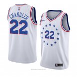 Camiseta Philadelphia 76ers Wilson Chandler NO 22 Earned 2018-19 Blanco