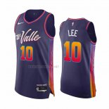 Camiseta Phoenix Suns Damion Lee NO 10 Ciudad Autentico 2023-24 Violeta