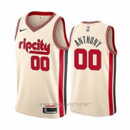 Camiseta Portland Trail Blazers Carmelo Anthony NO 00 Ciudad 2019-20 Cream