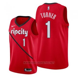 Camiseta Portland Trail Blazers Evan Turner NO 1 Earned 2019 Rojo