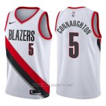 Camiseta Portland Trail Blazers Pat Connaughton NO 5 Swingman Association 2017-18 Blanco