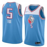 Camiseta Sacramento Kings De'aaron Fox NO 5 Ciudad 2018 Azul