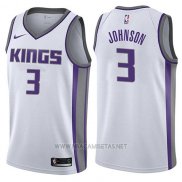Camiseta Sacramento Kings Joe Johnson NO 3 Association 2017-18 Blanco