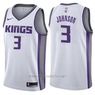 Camiseta Sacramento Kings Joe Johnson NO 3 Association 2017-18 Blanco