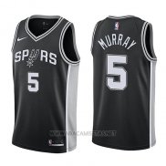 Camiseta San Antonio Spurs Dejounte Murray NO 5 Swingman Icon 2017-18 Negro