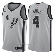 Camiseta San Antonio Spurs Derrick White NO 4 Statement 2017-18 Gris