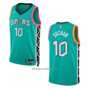 Camiseta San Antonio Spurs Jeremy Sochan NO 10 Ciudad 2022-23 Verde