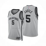 Camiseta San Antonio Spurs Stephon Castle NO 5 Statement 2025-26 Gris