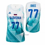 Camiseta Slovenia Luka Doncic NO 77 Tokyo 2021 Blanco