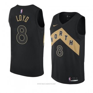 Camiseta Toronto Raptors Jordan Loyd NO 8 Ciudad 2018 Negro