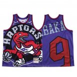 Camiseta Toronto Raptors Serge Ibaka NO 9 Mitchell & Ness Big Face Violeta