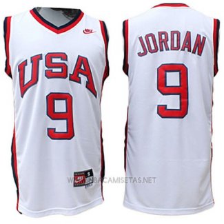 Camiseta USA 1984 Michael Jordan NO 9 Blanco